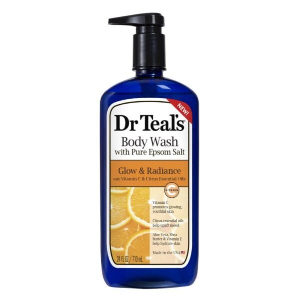 Dr Teals body wash Dr Teal's Body Wash Glow and Radiance with Vitamin C in 710ml bottle for brighter, healthier-looking skin.