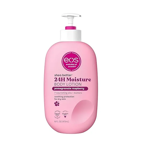 EOS Shea Butter Pomegranate Raspberry Body Lotion 16FL OZ (473ml) EOS Pomegranate Raspberry Lotion – Shea Better Body Lotion – 473ml pink bottle