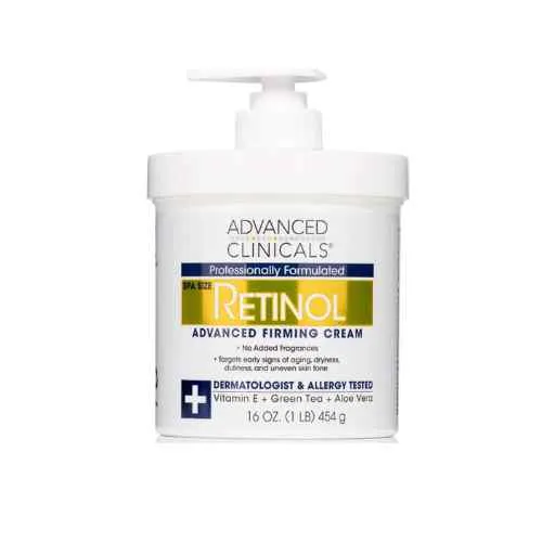 Advanced Clinicals Retinol Cream 454g anti-aging moisturizer with aloe vera and green tea for smoother, firmer skin in Benin City, Nigeria