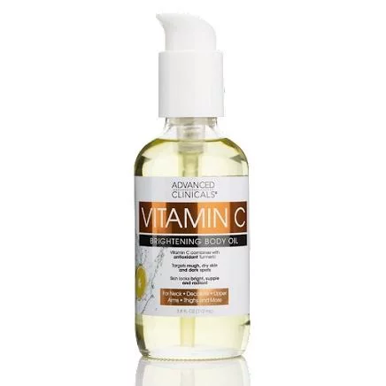 Advanced Clinicals Vitamin C Brightening Body Oil 112ml Advanced Clinicals Vitamin C Body Oil 112ml – brightening and hydrating body oil for dry skin with antioxidant vitamin C available in Benin City, Nigeria
