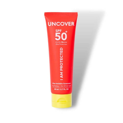 Uncover Sunscreen Aloe Invisible SPF 50+ 80ml front view