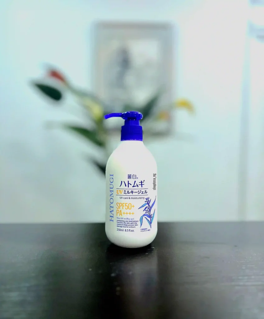 Top Sunscreens in Benin City for Every Skin Type | Honest Local Picks Hatomugi UV Milky Gel SPF 50+ made to the list of top sunscreens in Benin City, Nigeria for different skin types